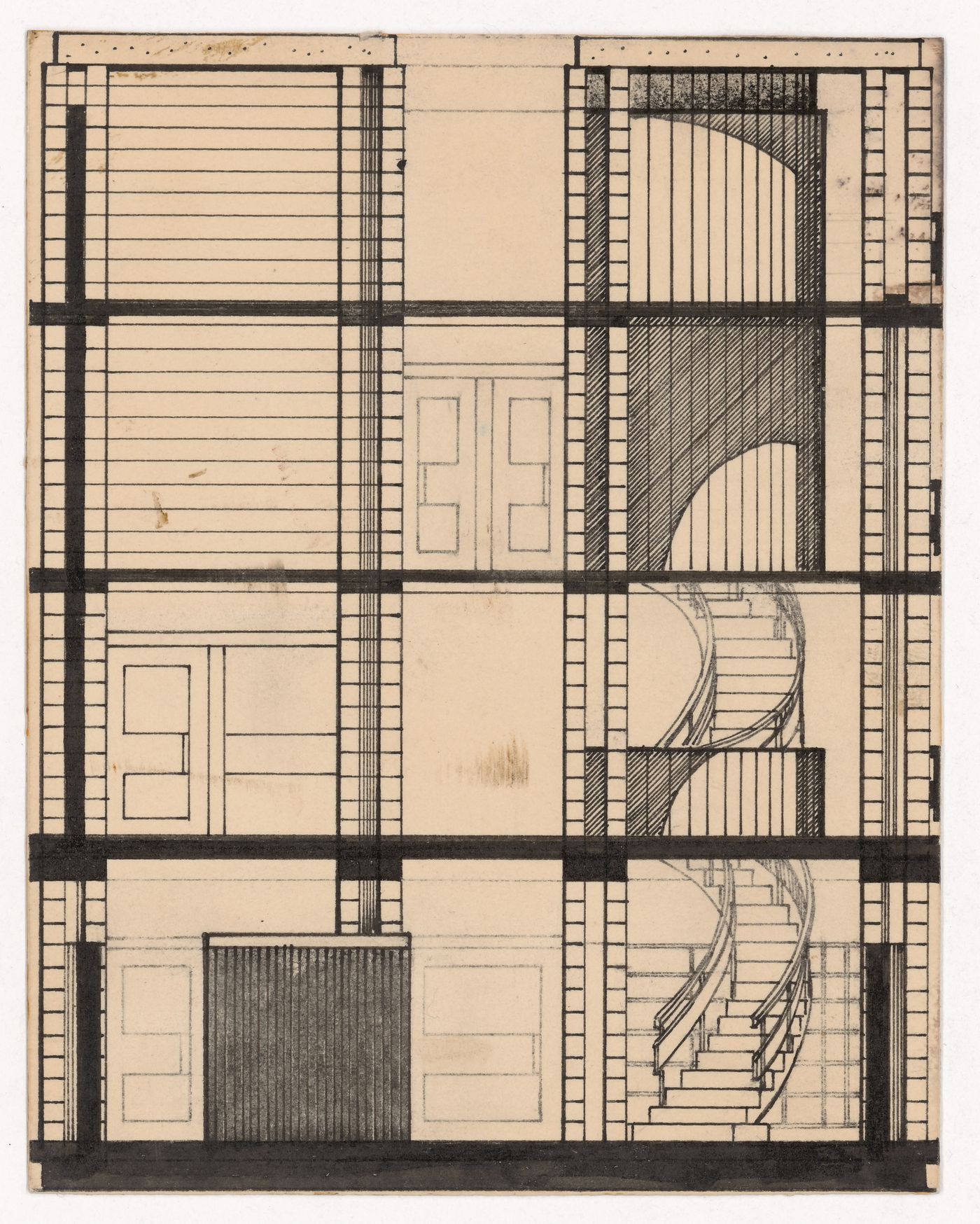 Elevation for The Shape of Cambridge: A Plan, Cambridge University, England