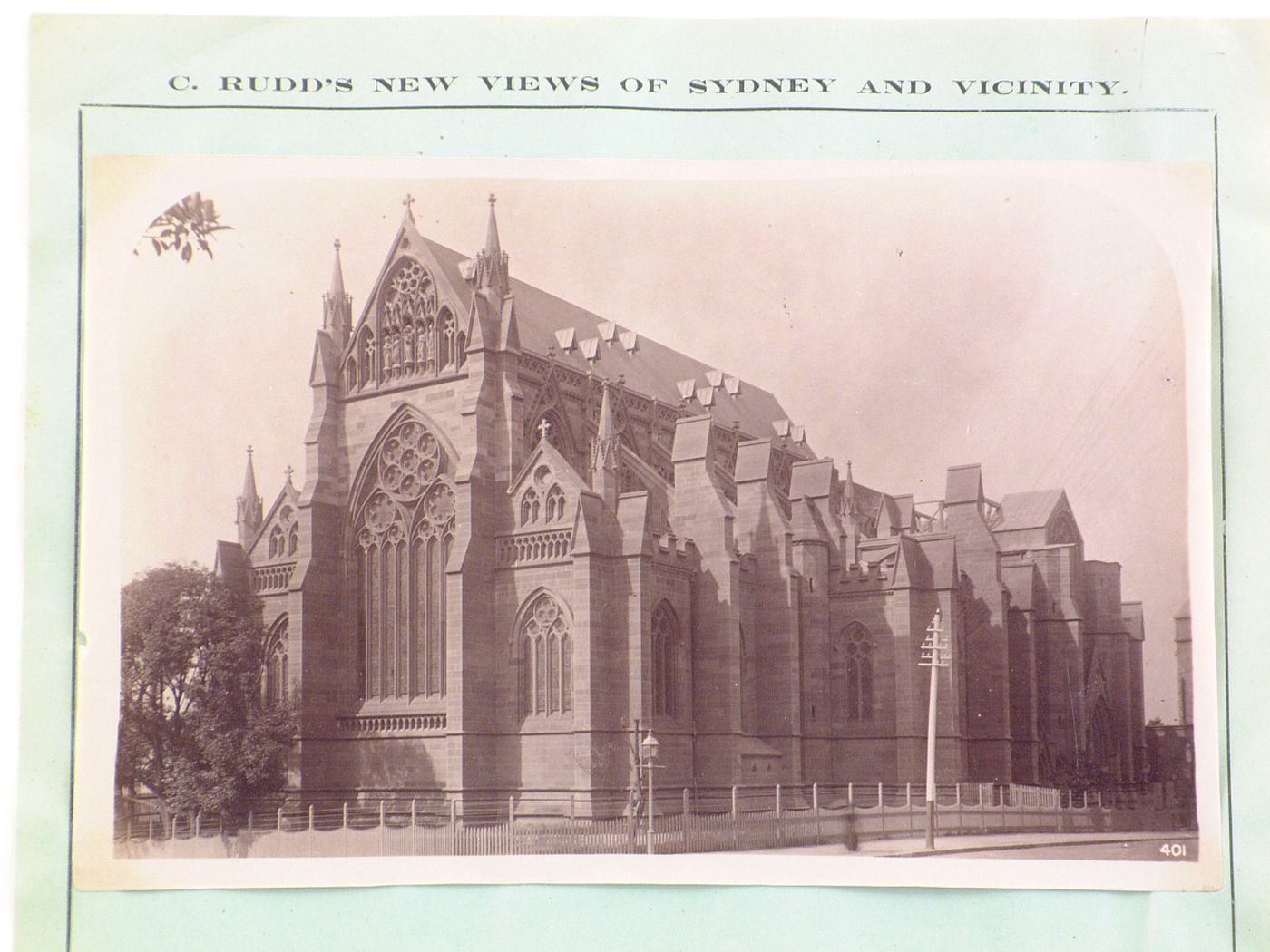 View of the rear façade of St. Mary's Cathedral, Sydney, Australia