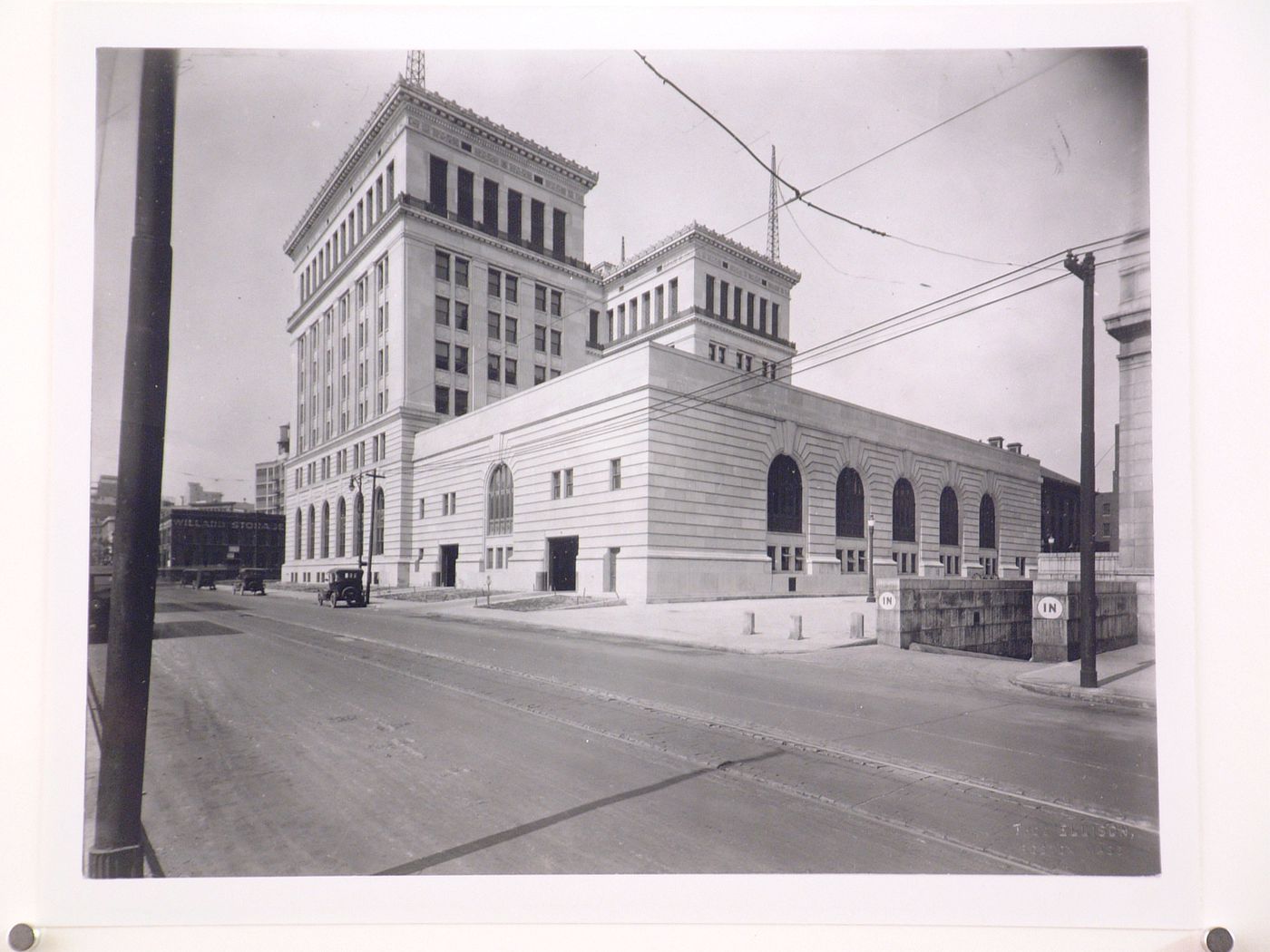 View of lateral and rear façades of the Police Headquarters, Detroit, Michigan