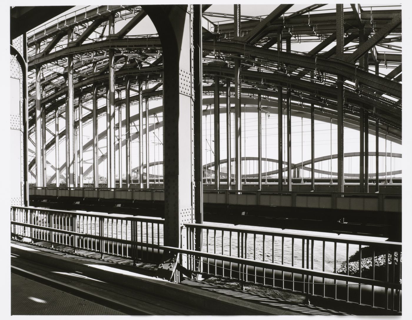 Partial view of bridges over the Elbe River, Hamburg, Germany