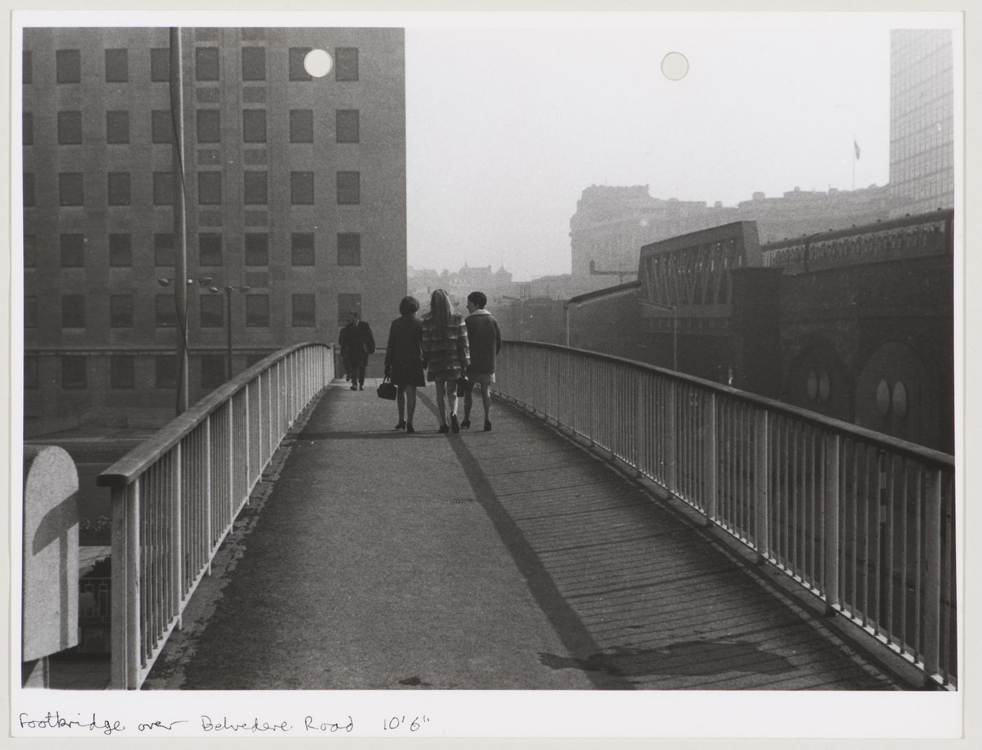 View of footbridge over Belvedere Road, London