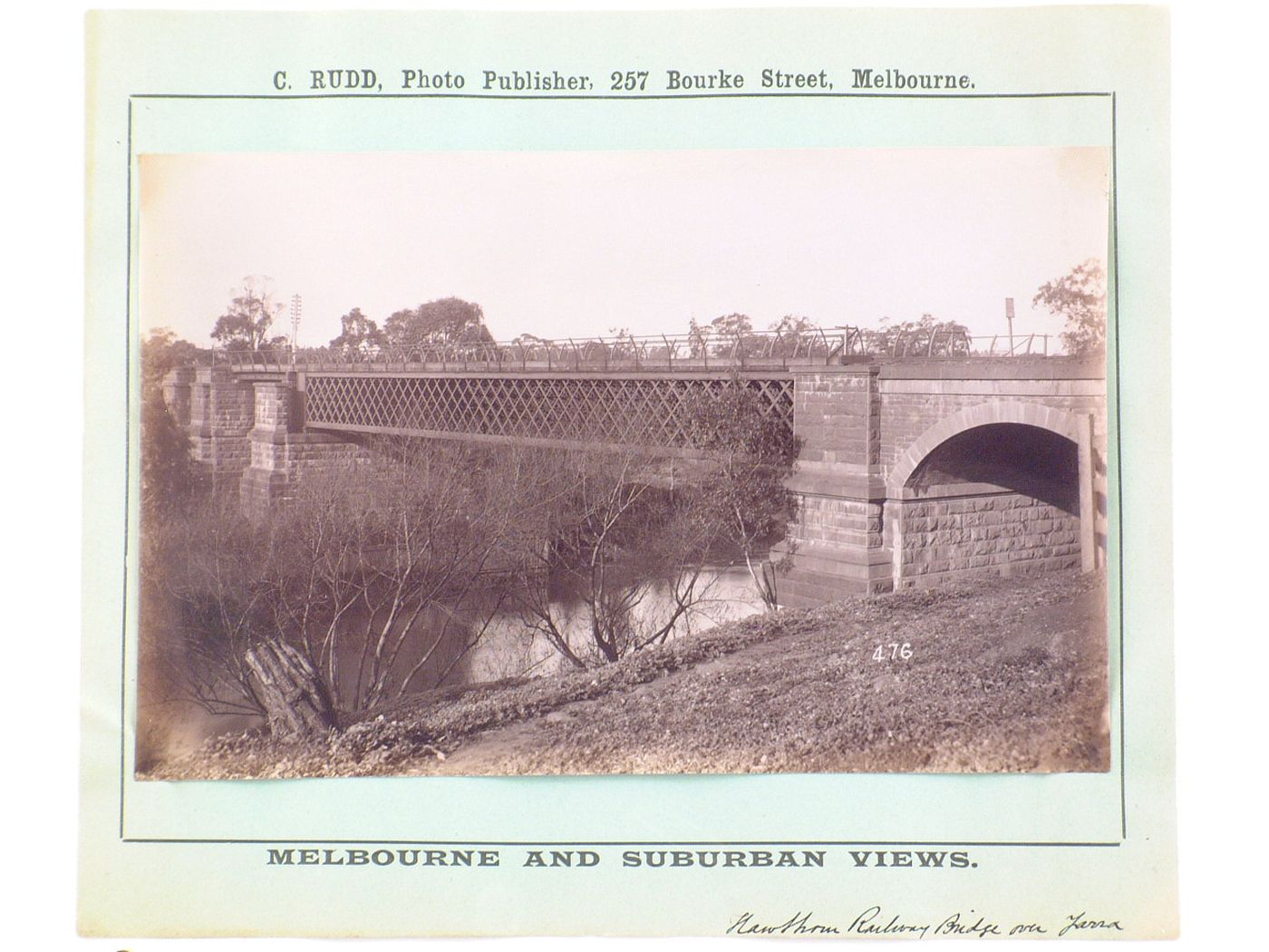 View of Hawthorn Railway Bridge over the Yarra River, Hawthorn, Australia