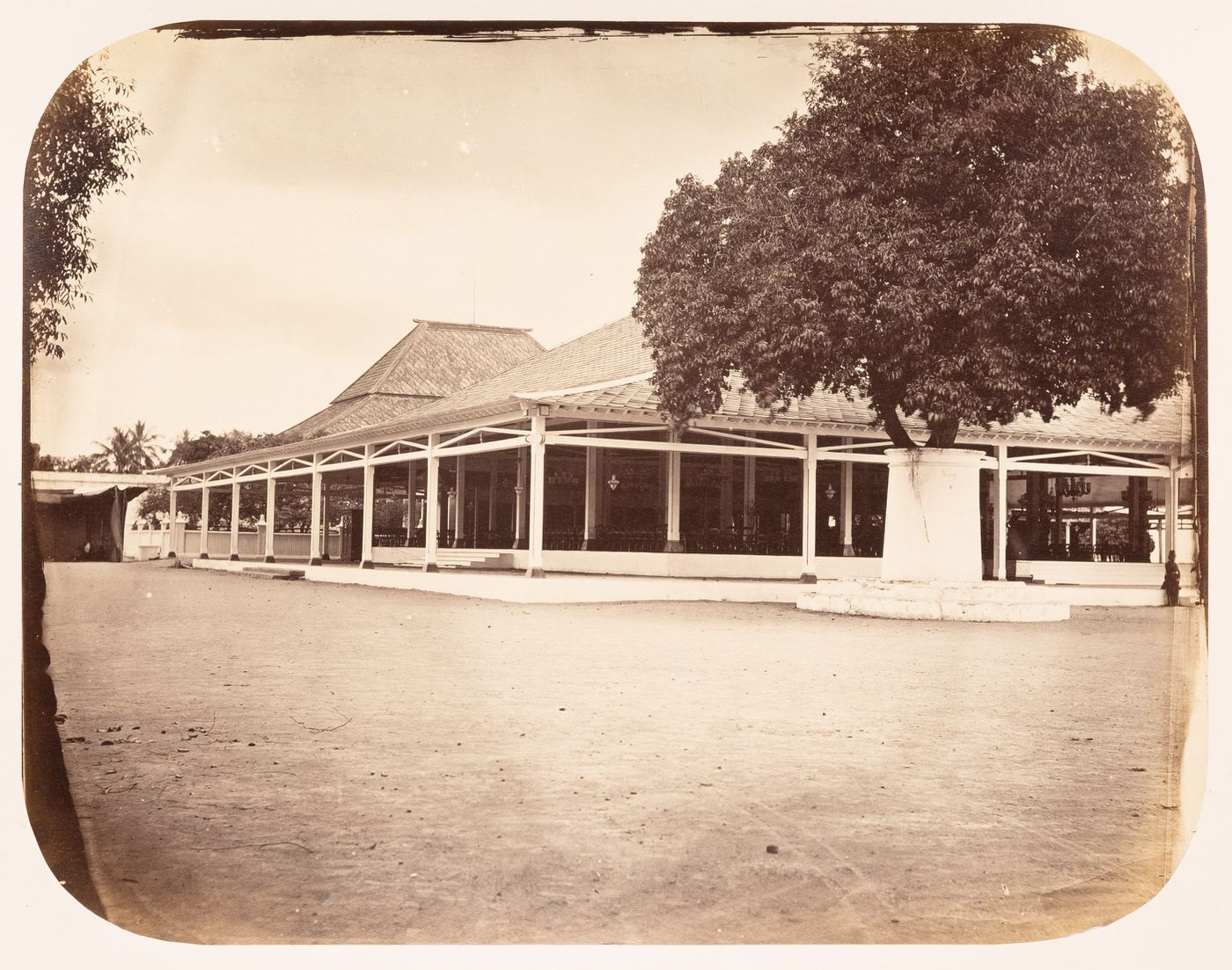 View of the pendopo of the Puro Mangkunegaran, Solo (now Surakarta), Dutch East Indies (now Indonesia)