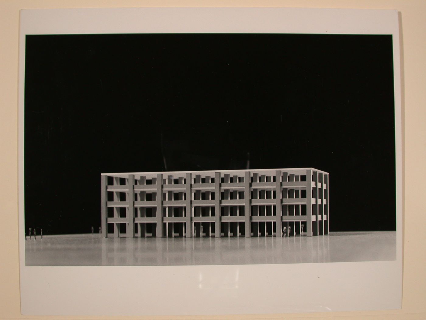 Photograph of a student [?] model for a building with masonry pier structural framework, Sequence of Tall Buildings