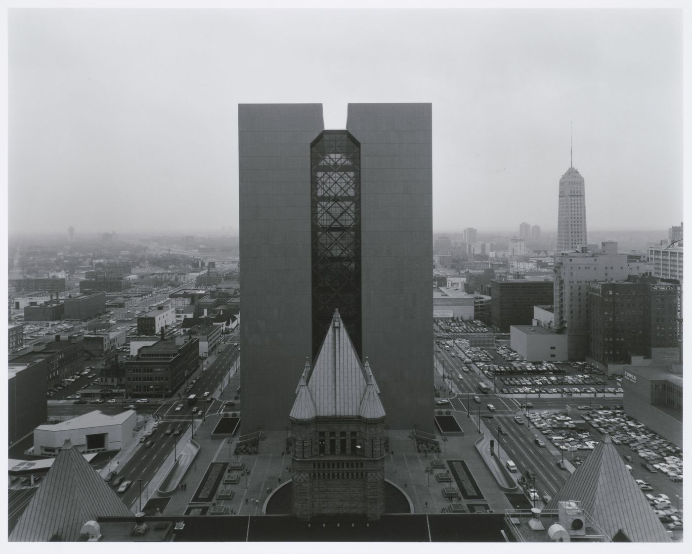 View from Court House of 1889 showing new Hennepin County Government center, Minneapolis, Minnesota