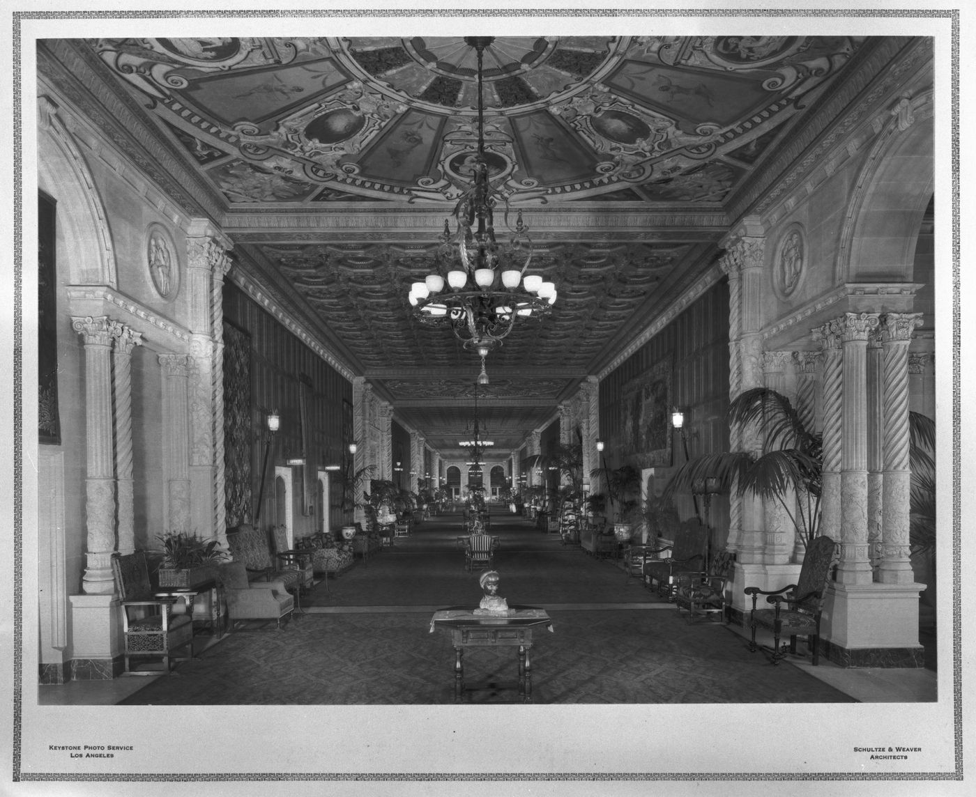 Print from portfolio ''Biltmore Hotel, interior views, Los Angeles, California''