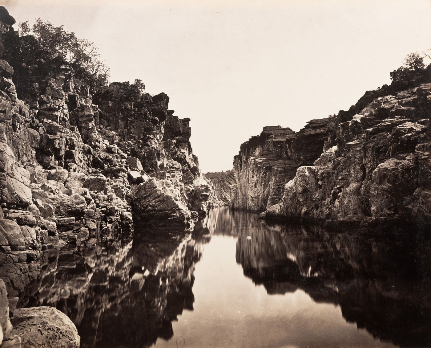 View of the Marble Rocks and the Monkey's Leap, Jabalpur, India