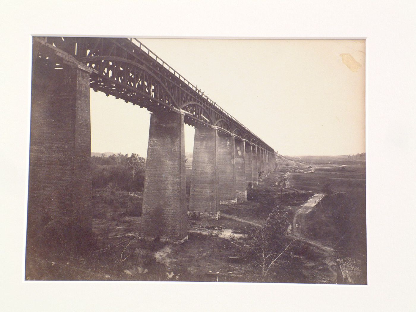 View of High Bridge under renovation, near Farmville, Virginia, United States