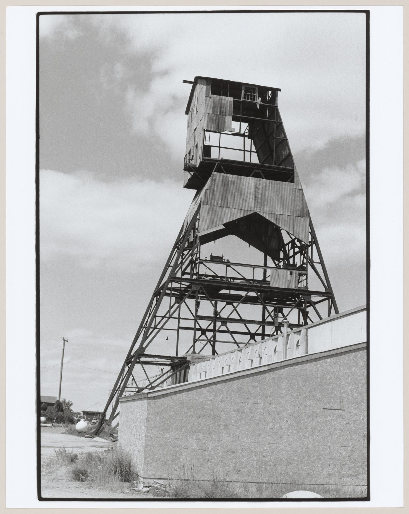 View of a coal mine shaft (now abandoned) at the western end of the Canadian Pacific Railway Viaduct, near Oldman River Coulee, Lethbridge, Alberta