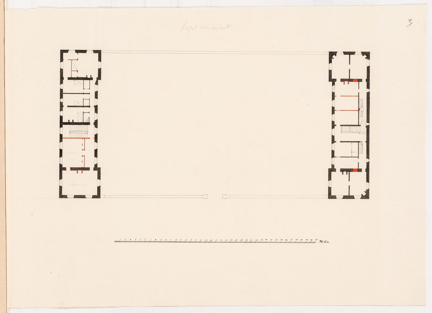 Project for a stud-farm "Haras de Madrid", Bois de Boulogne: Plan for an unidentified building