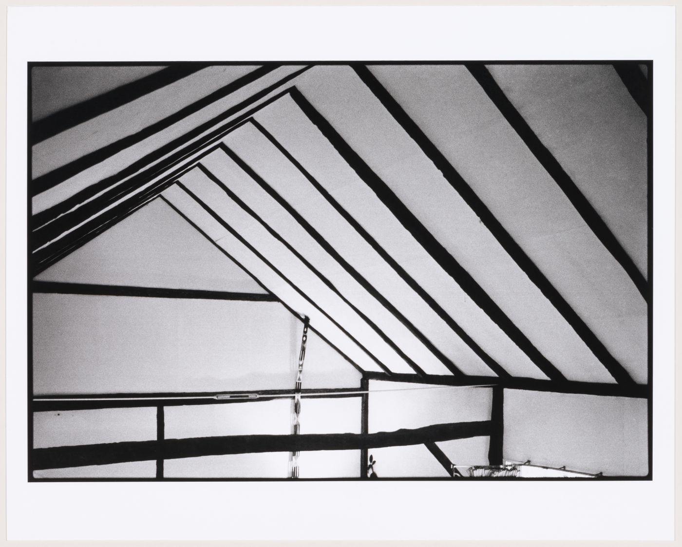 Interior view of ceiling of Mary Callery Barn, Huntington, Long Island, New York, United States