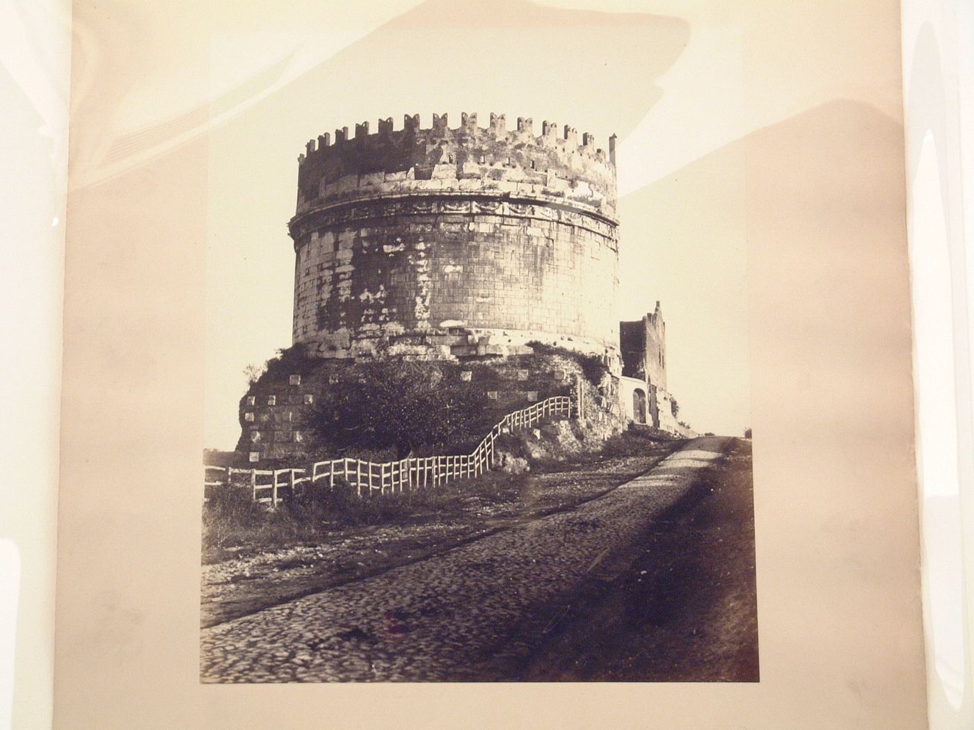 View of the tomb of Caecilia Metella on the Via Appia Antica, Rome, Italy