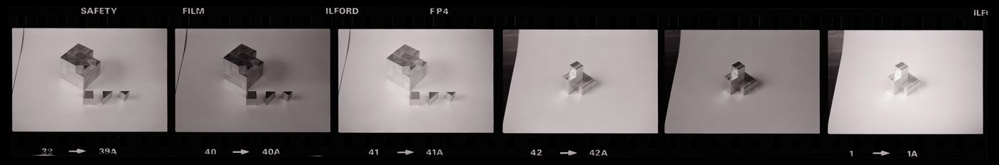 Photographic negatives of blocks