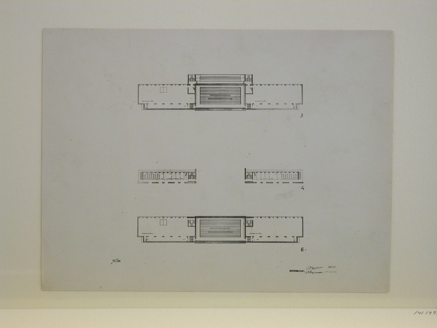 Photograph of plans for a Red Army Theater, Moscow