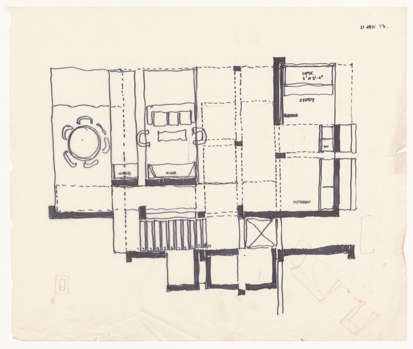 Sketch plan for House VI, Cornwall, Connecticut