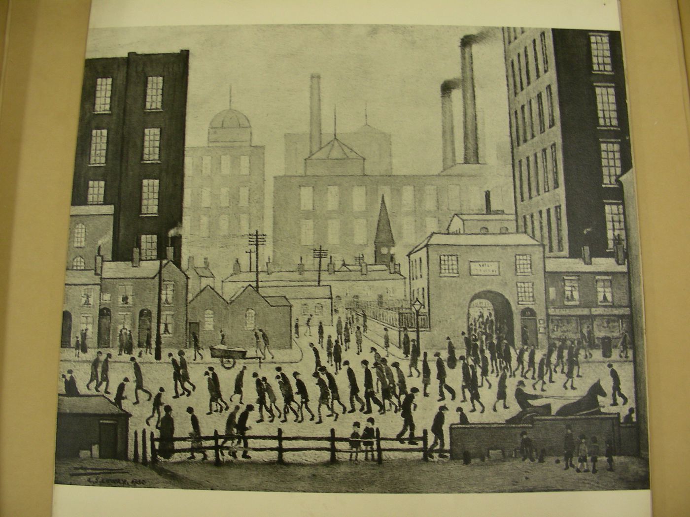 Photograph of a painting by Laurence Stephen Lowry