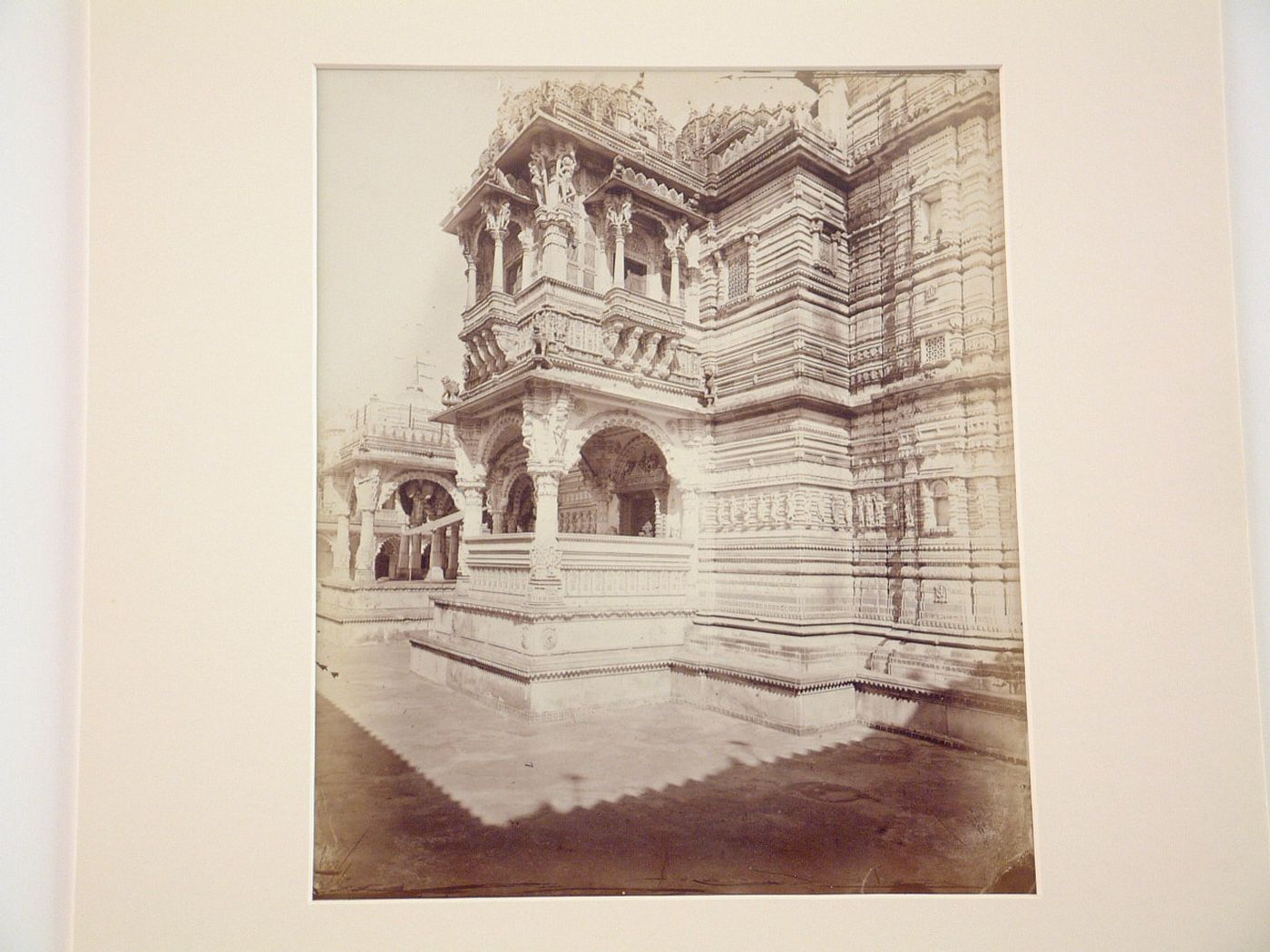 Partial view of Hathi Singh's Jain Temple showing balconies, Ahmadabad, India