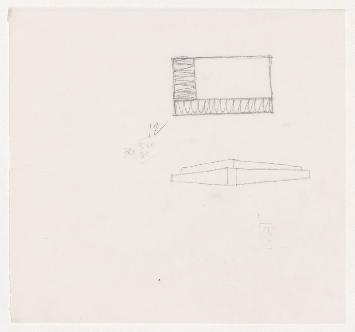 Sketch plan and eye-level perspective sketch for the Gymnasium