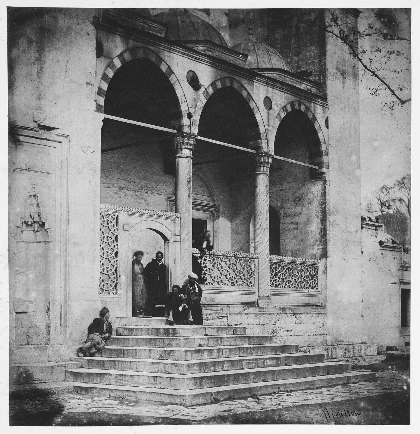 View of the south portal, Süleymaniye Complex, Constantinople (now Istanbul), Ottoman Empire (now in Turkey)