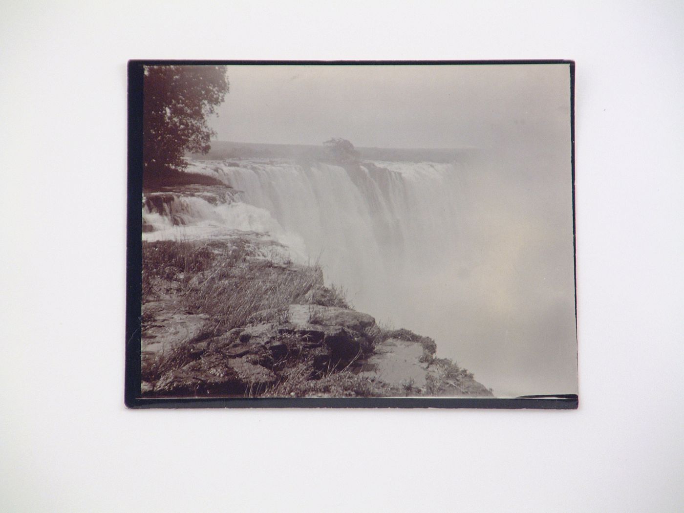 View of Victoria Falls waterfall, Zambezi River, crossing the border between Victoria Falls, Zimbabwe and Livingstone, Zambia