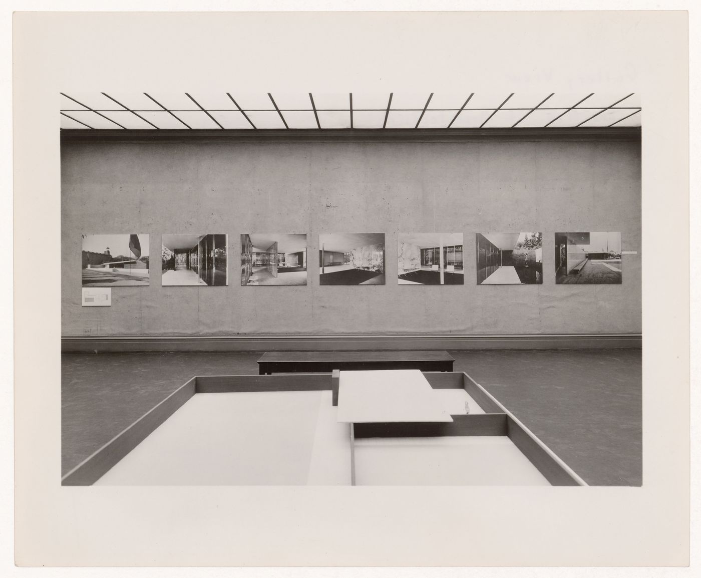 Interior view of the galleries of the Art Institute of Chicago showing the Mies van der Rohe Circuit Exhibition of 1938-1939, Illinois