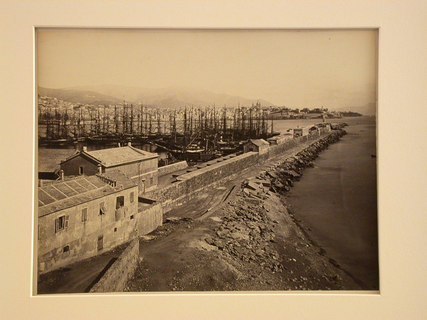 View of quai and port, Genoa, Italy