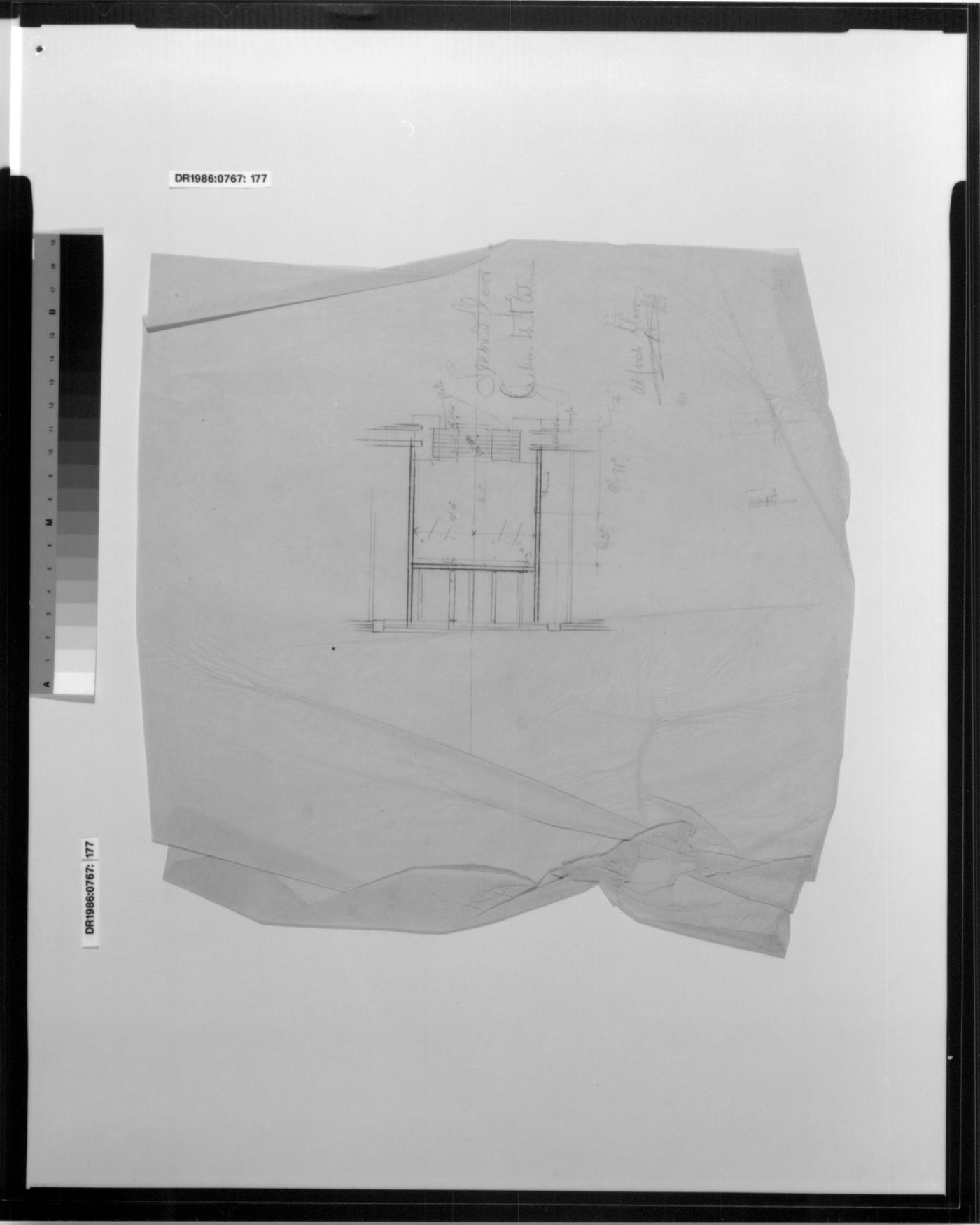 Monadnock Building, Chicago: Partial second floor framing plan for the Jackson Street entrance