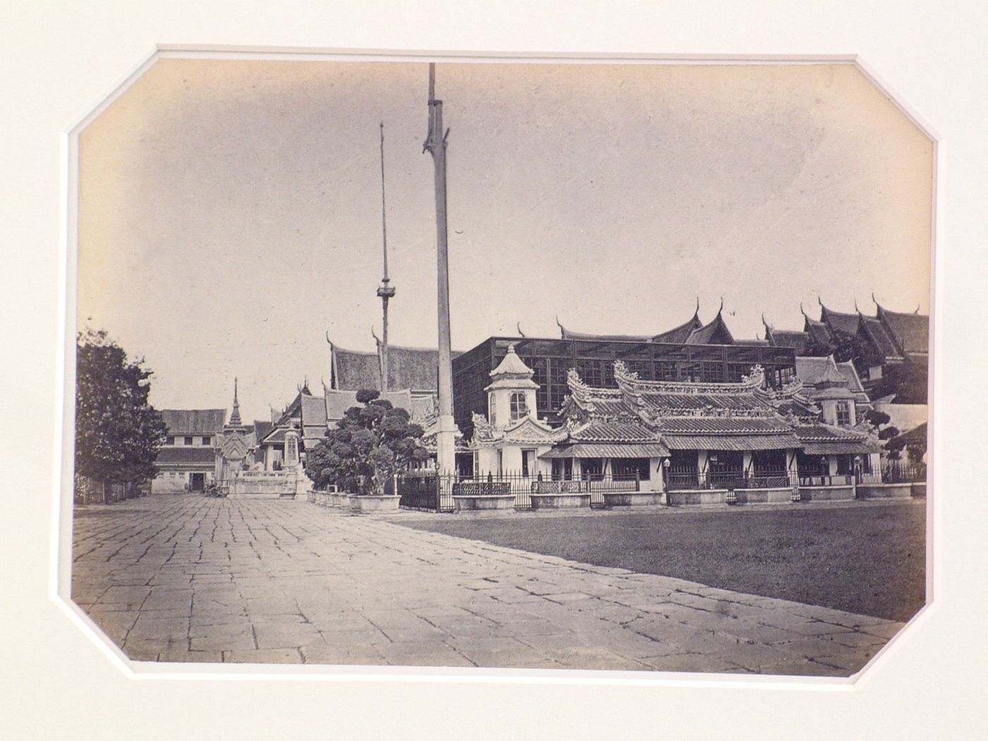 Partial view of the Phra Maha Monthien building complex, in the complex of Phraborommamaharatchawang (also known as the Grand Palace), Bangkok, Siam (now Thailand)