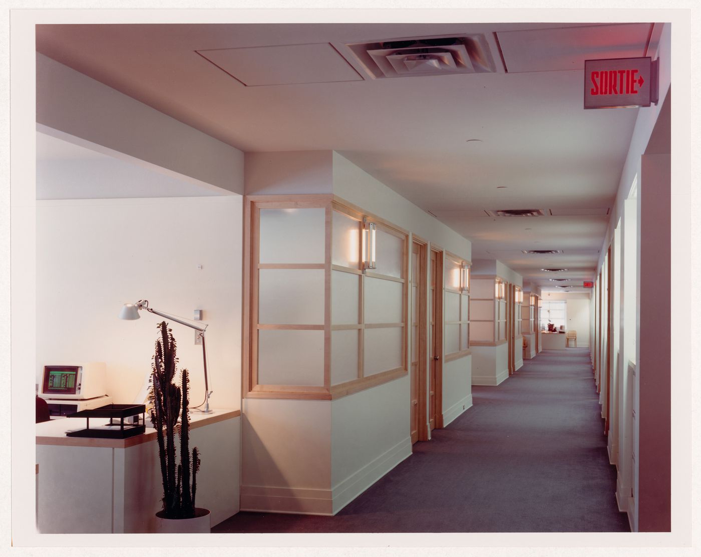 Interior view of the corridor and offices on the curatorial level, Canadian Centre for Architecture, Montréal, Québec