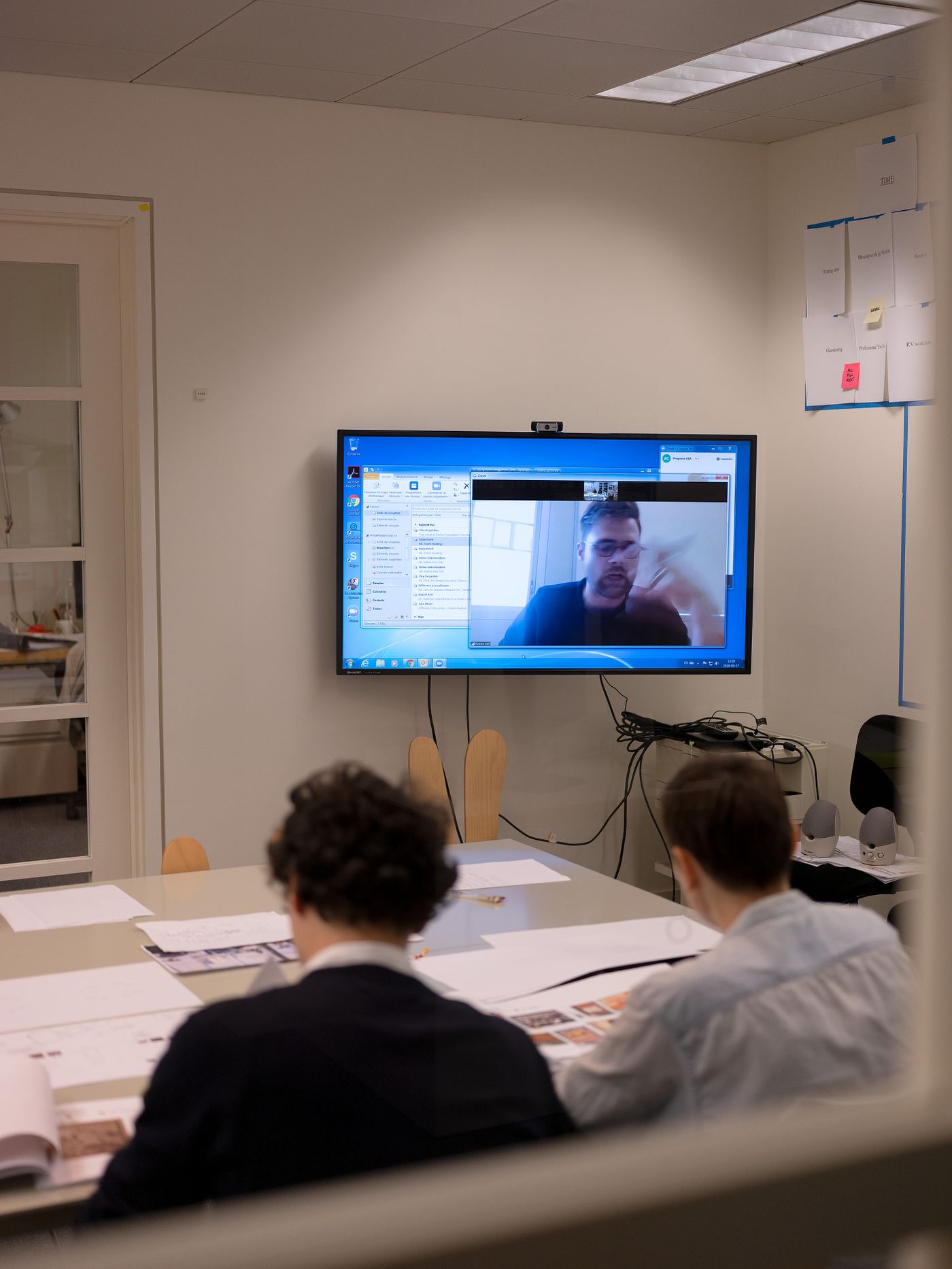 The Museum Is Not Enough: View of people in the CCA project room