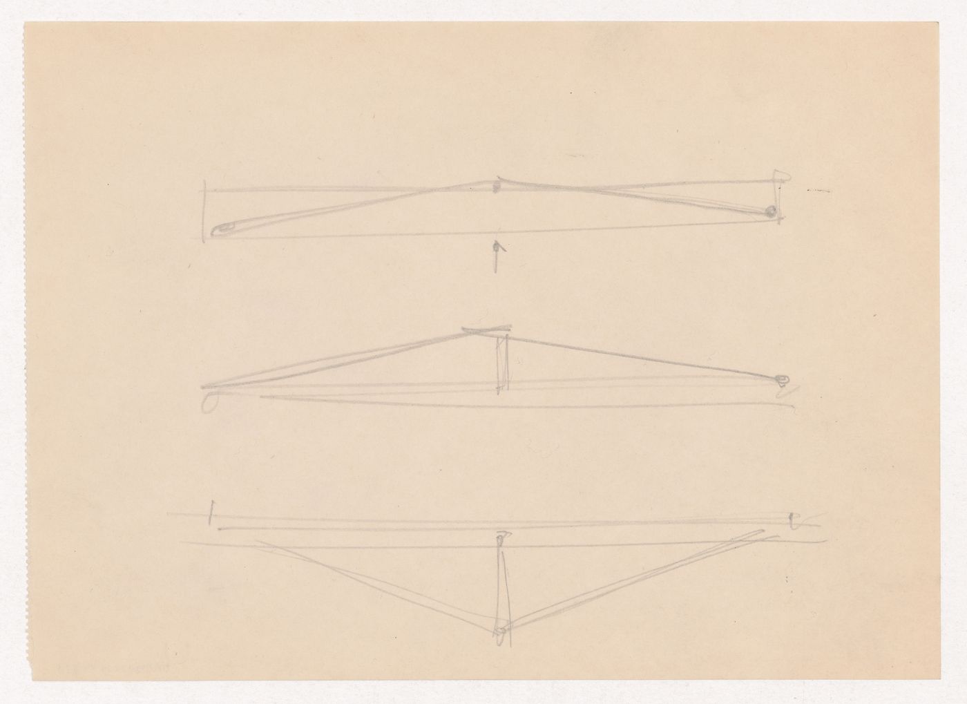 Sketch elevations for a roof truss for Museum for a Small City