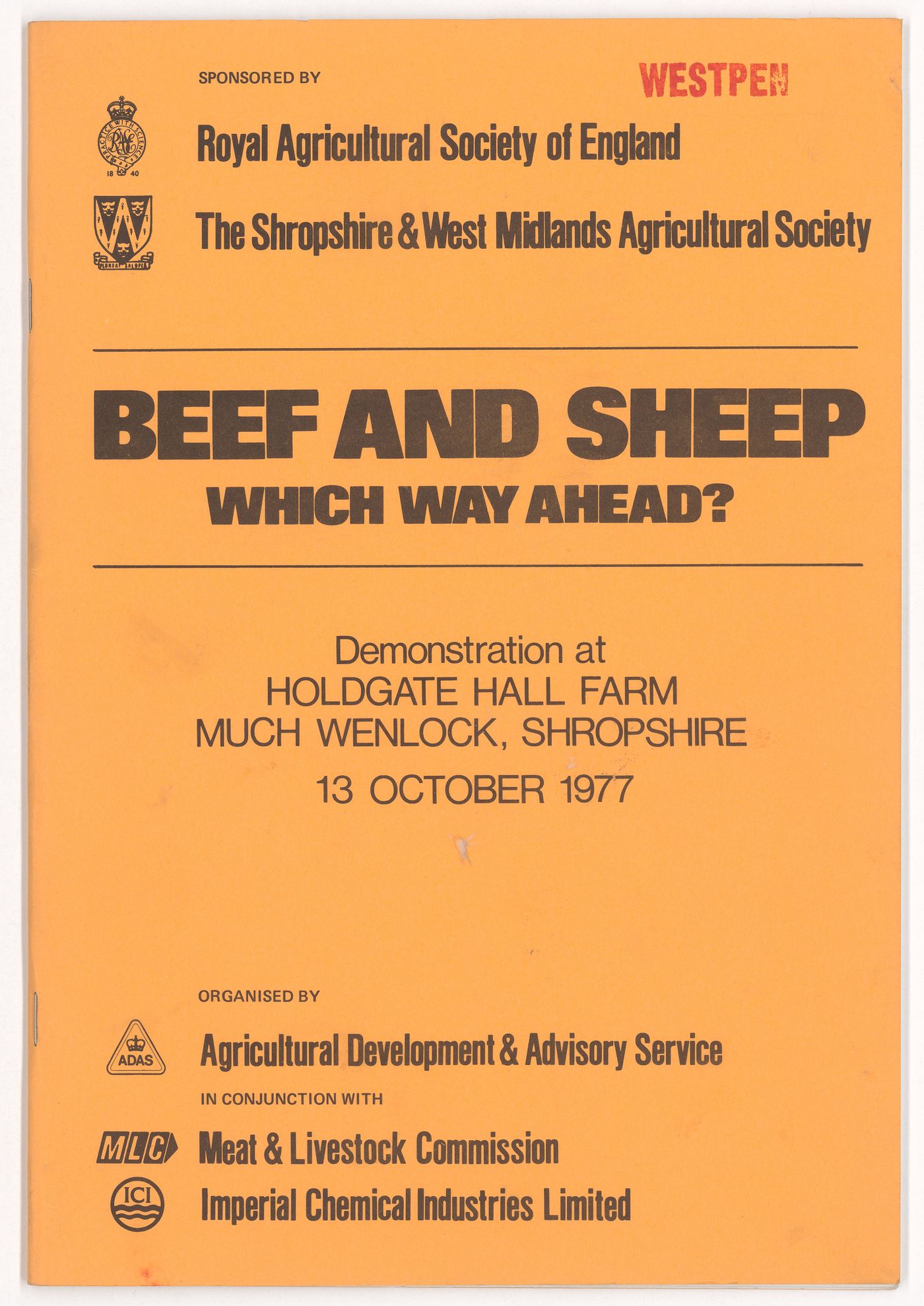 Catalogue "Beef and sheep: which way ahead?" (from Westpen project records)