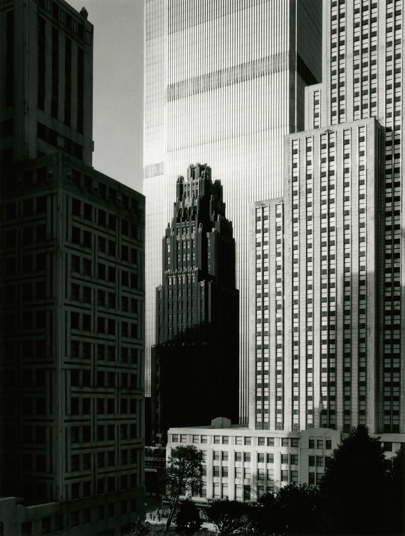 Partial view of a model of New York City, New York showing the Chrysler Building, Empire State Building and the World Trade Center, at Tobu World Square, Tochigi Prefecture, Japan