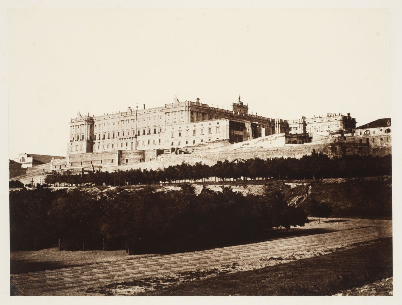 Distant view of the Royal Palace [Palacio Real], Madrid, Spain