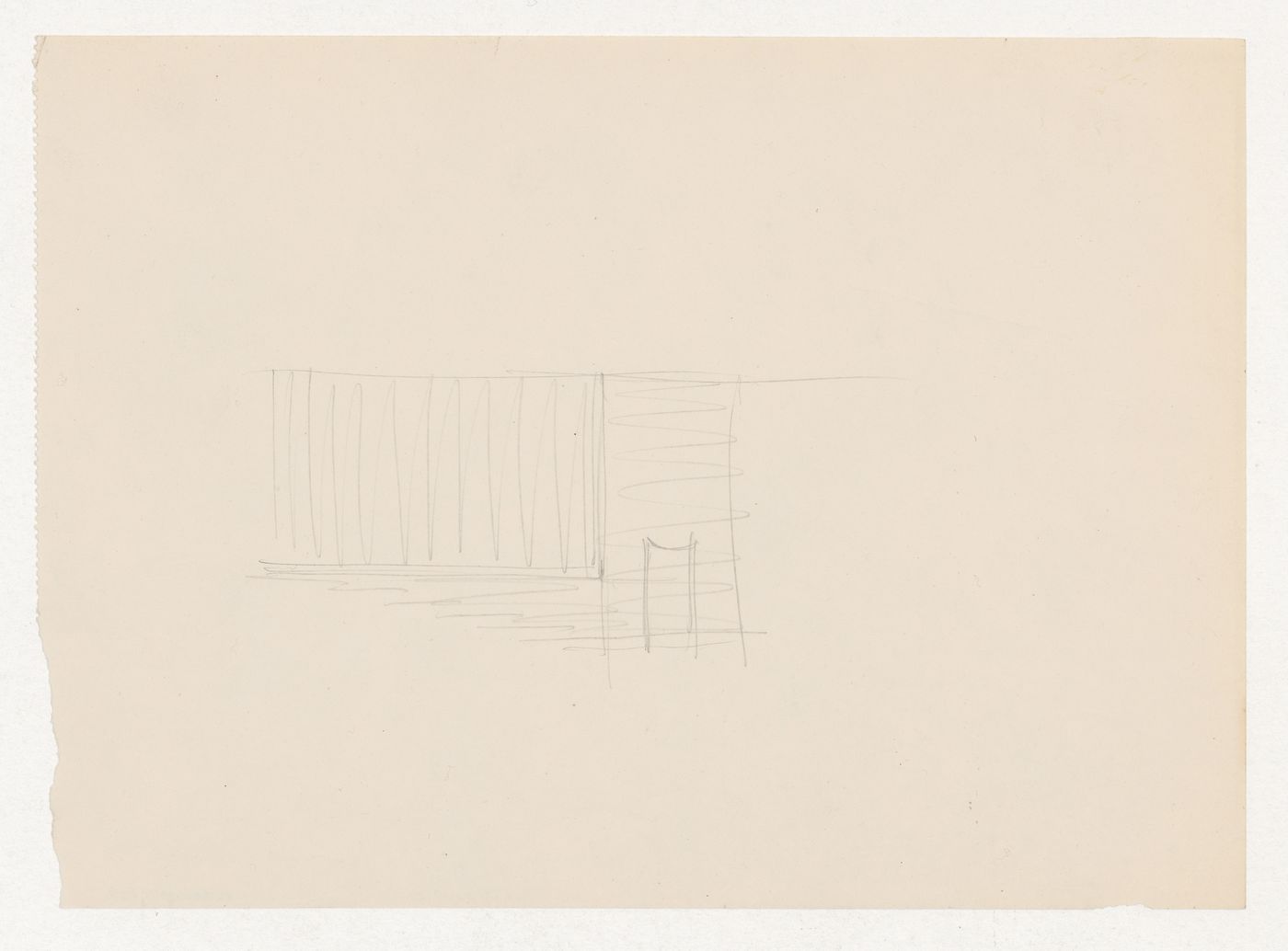 Sketch interior elevation for an auditorium for the Metallurgy Building, Illinois Institute of Technology, Chicago
