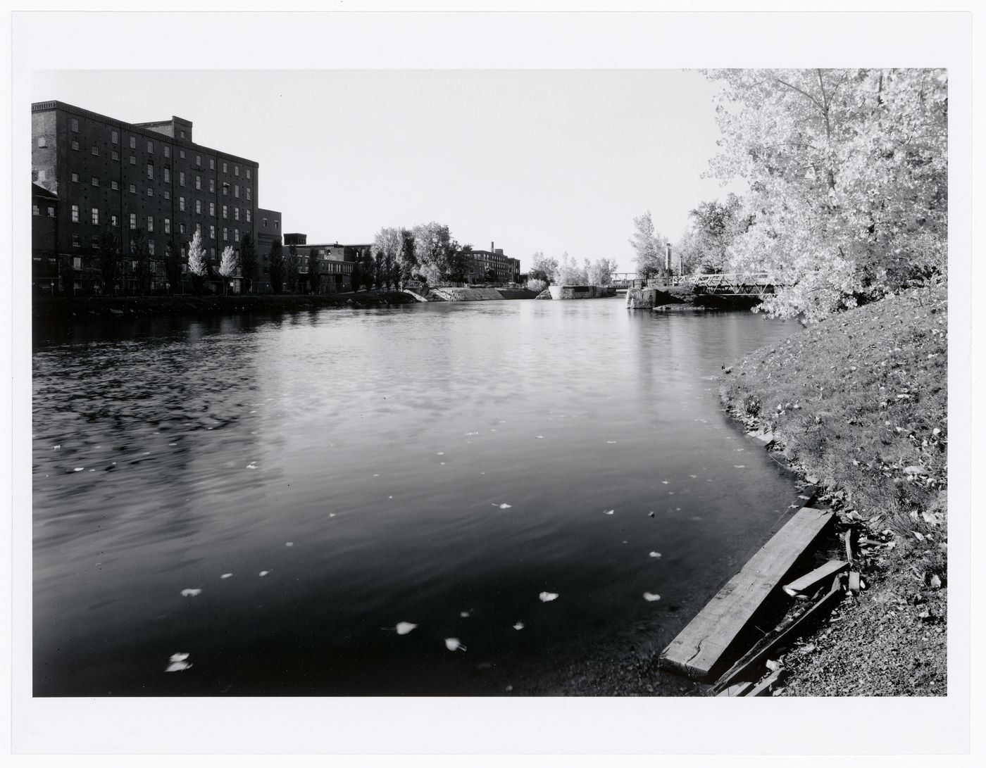 View of Lachine Canal looking southwest with the Redpath Sugar Refinery in the background, Montréal, Québec