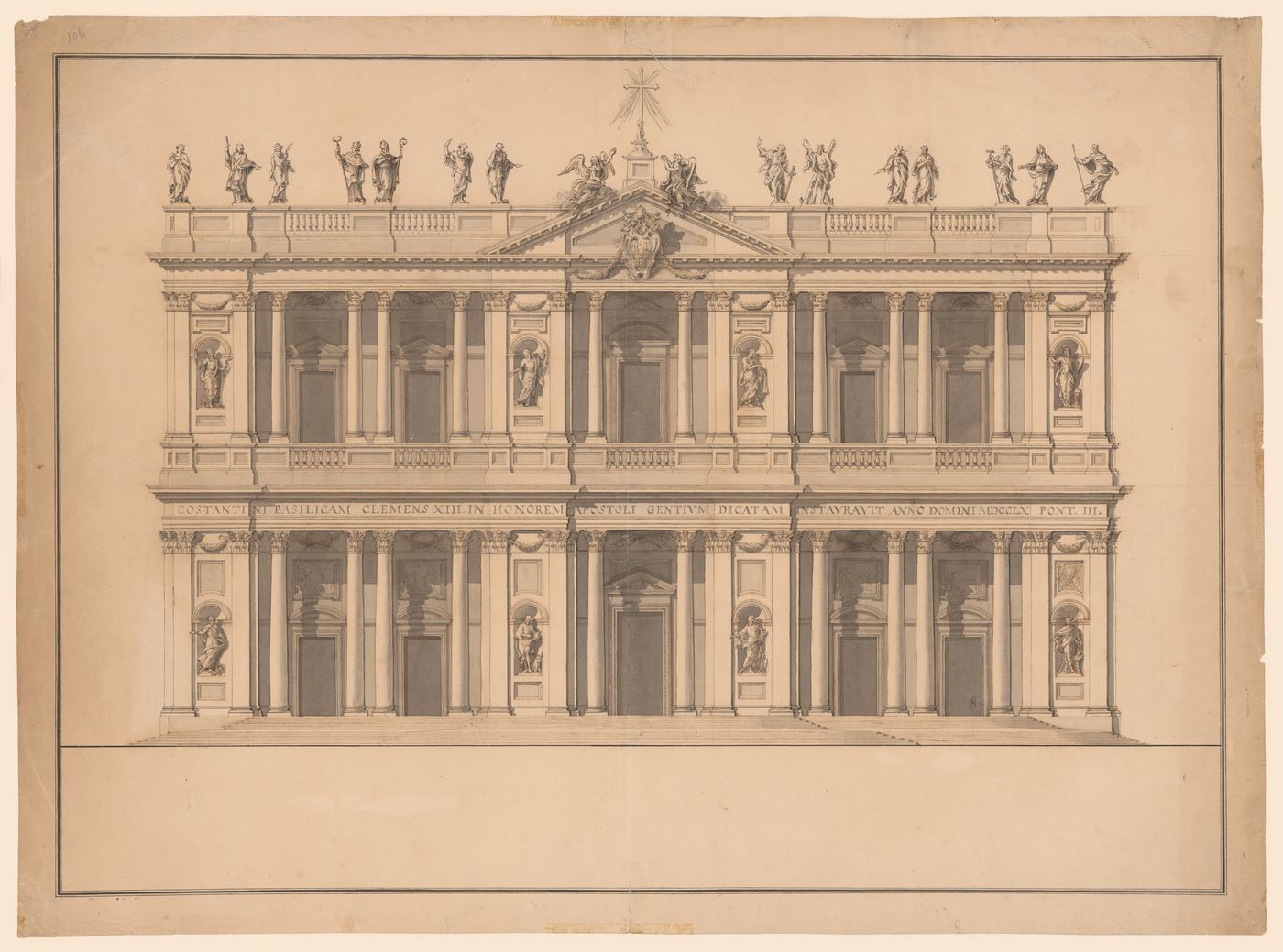 Elevation for the façade of San Paolo fuori le mura, Rome