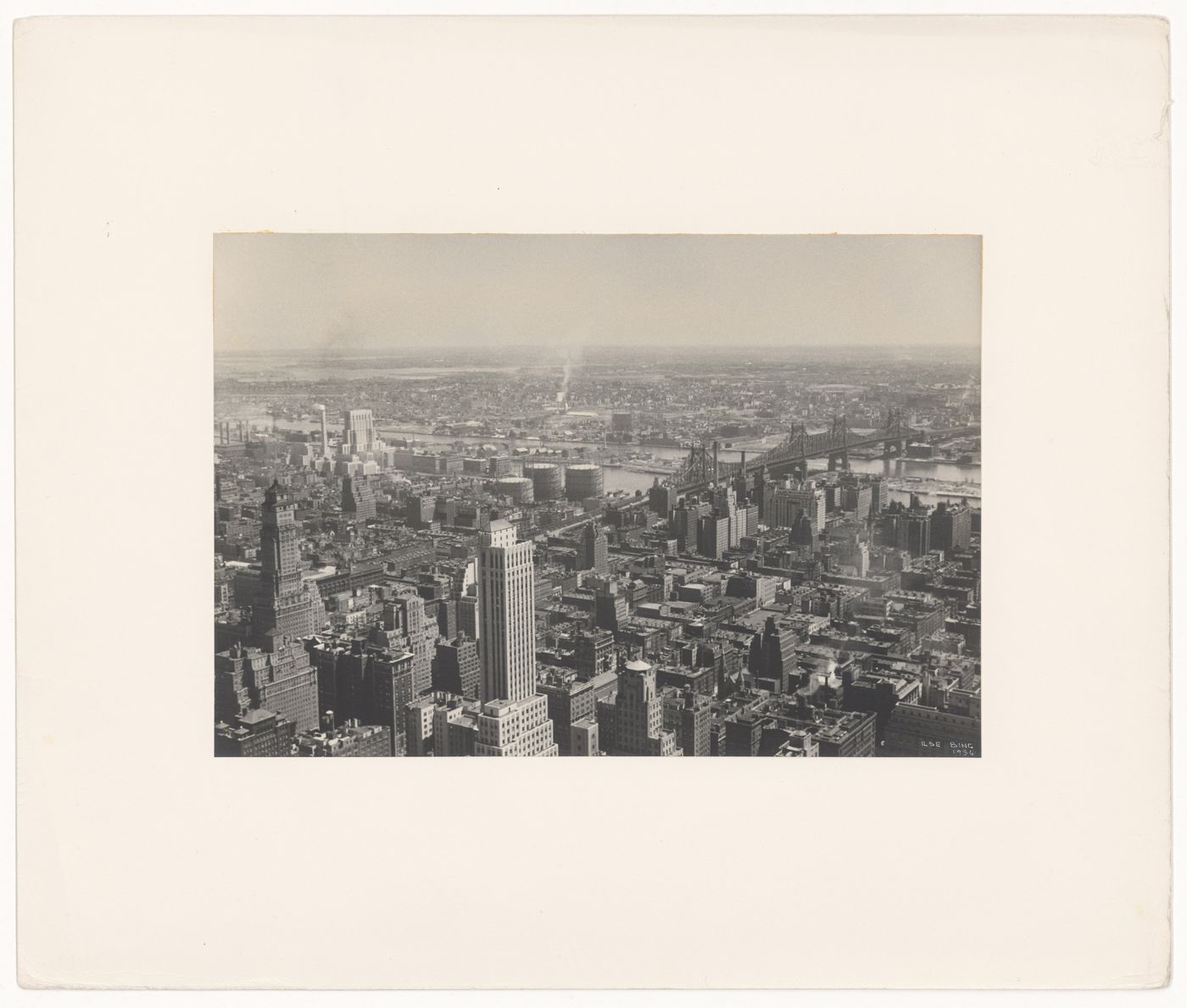 View of the Empire State Building and other structures at night, Manhattan, New York City, New York