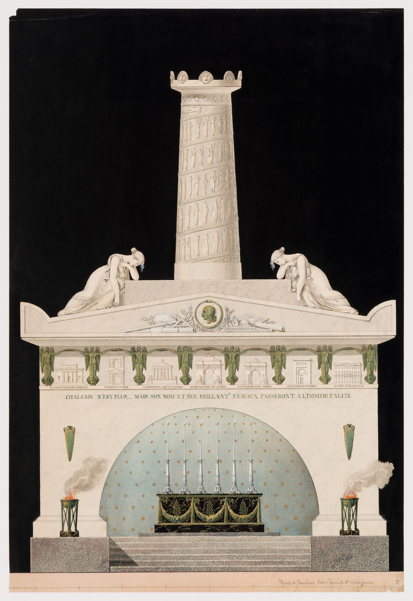 Elevation for a mausoleum for Jean-François Thérèse Chalgrin, Paris (?), France