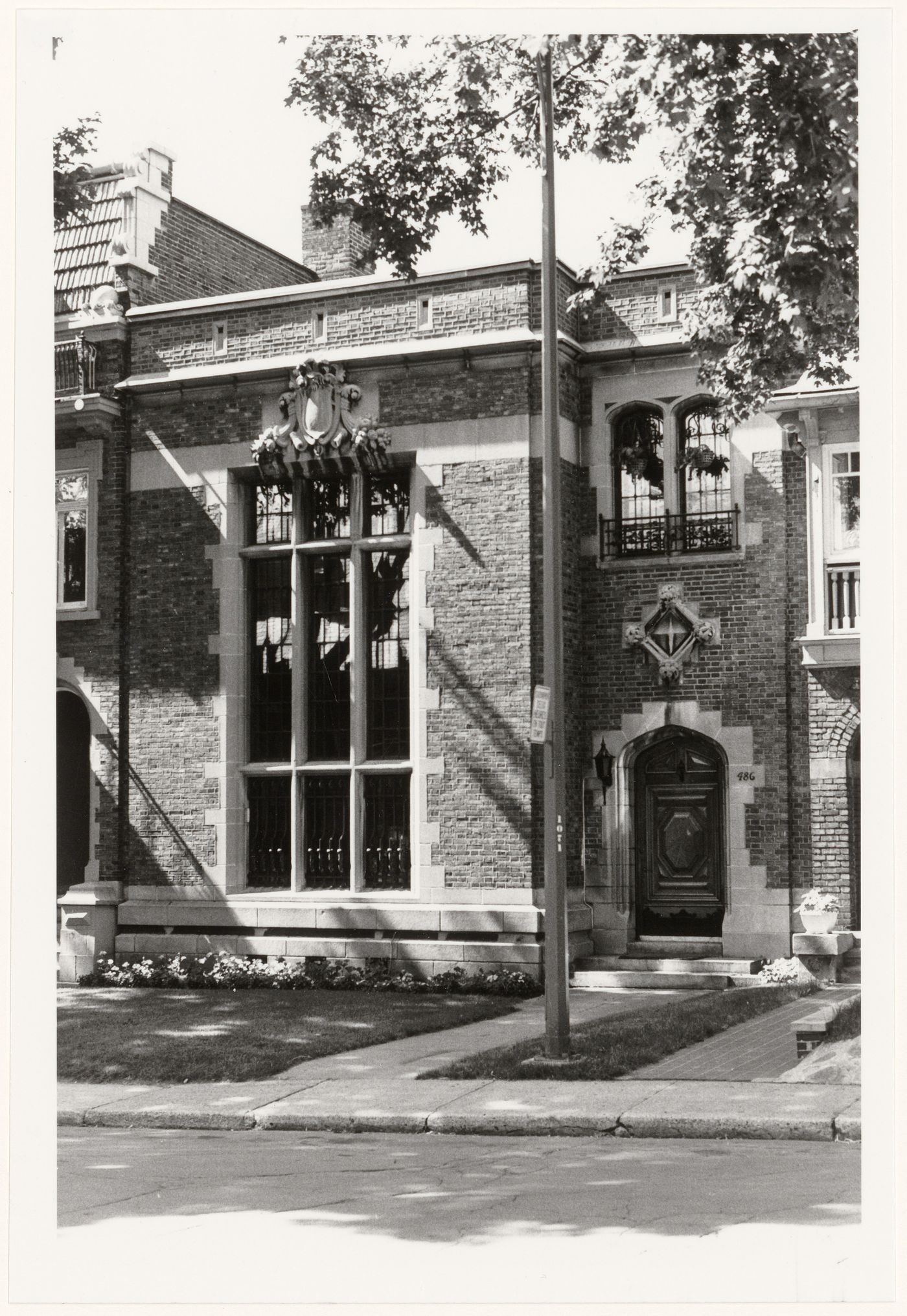 View of the principal façade of Maison Jean-Omer Marchand, 486 Wood Avenue, Westmount, Québec