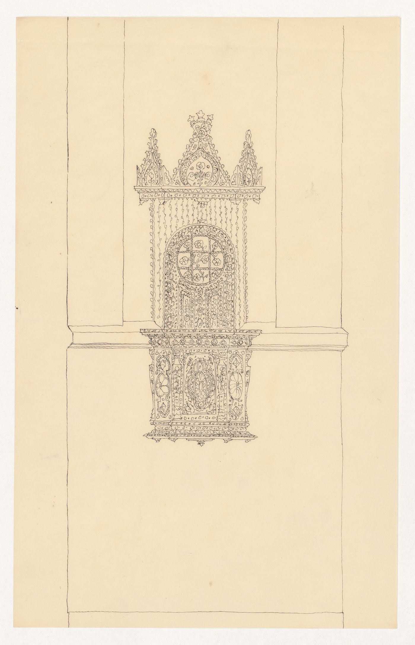 Design for architectural ornament on a wall
