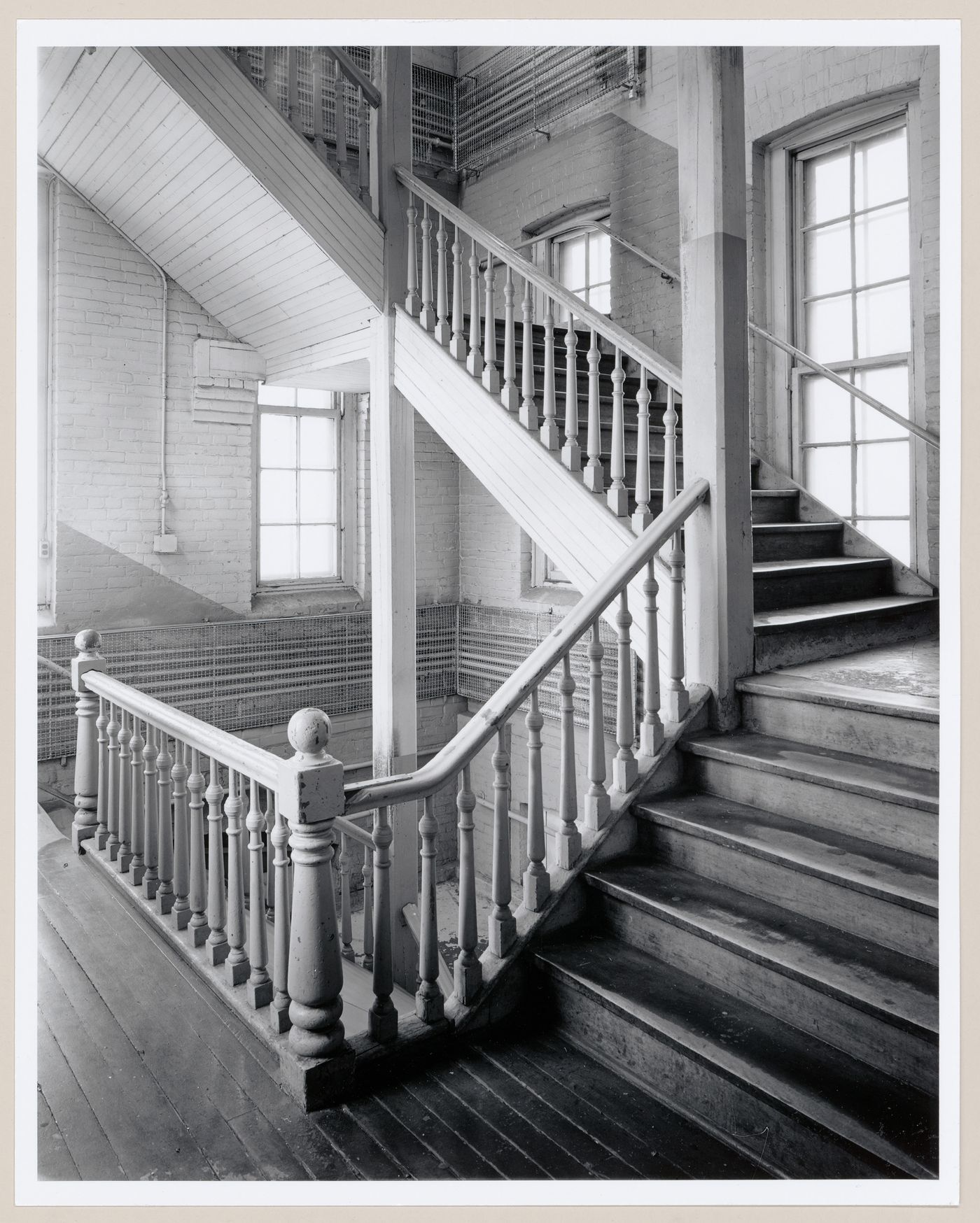 Interior view of a stairwell in the Coleco Building (formerly the Merchants Manufacturing Company Building), Montréal, Québec