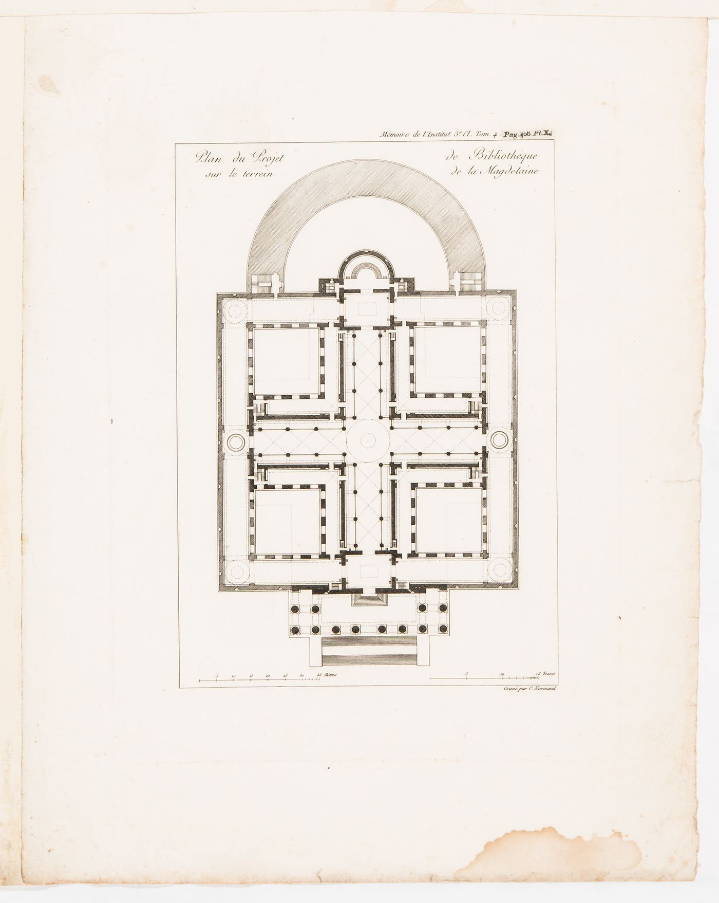 Library on the site of the Magdelaine: Plan