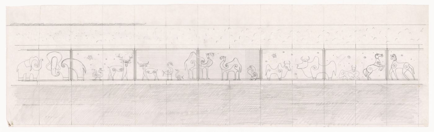 Wall elevations proposal sketch for Subway mural, India
