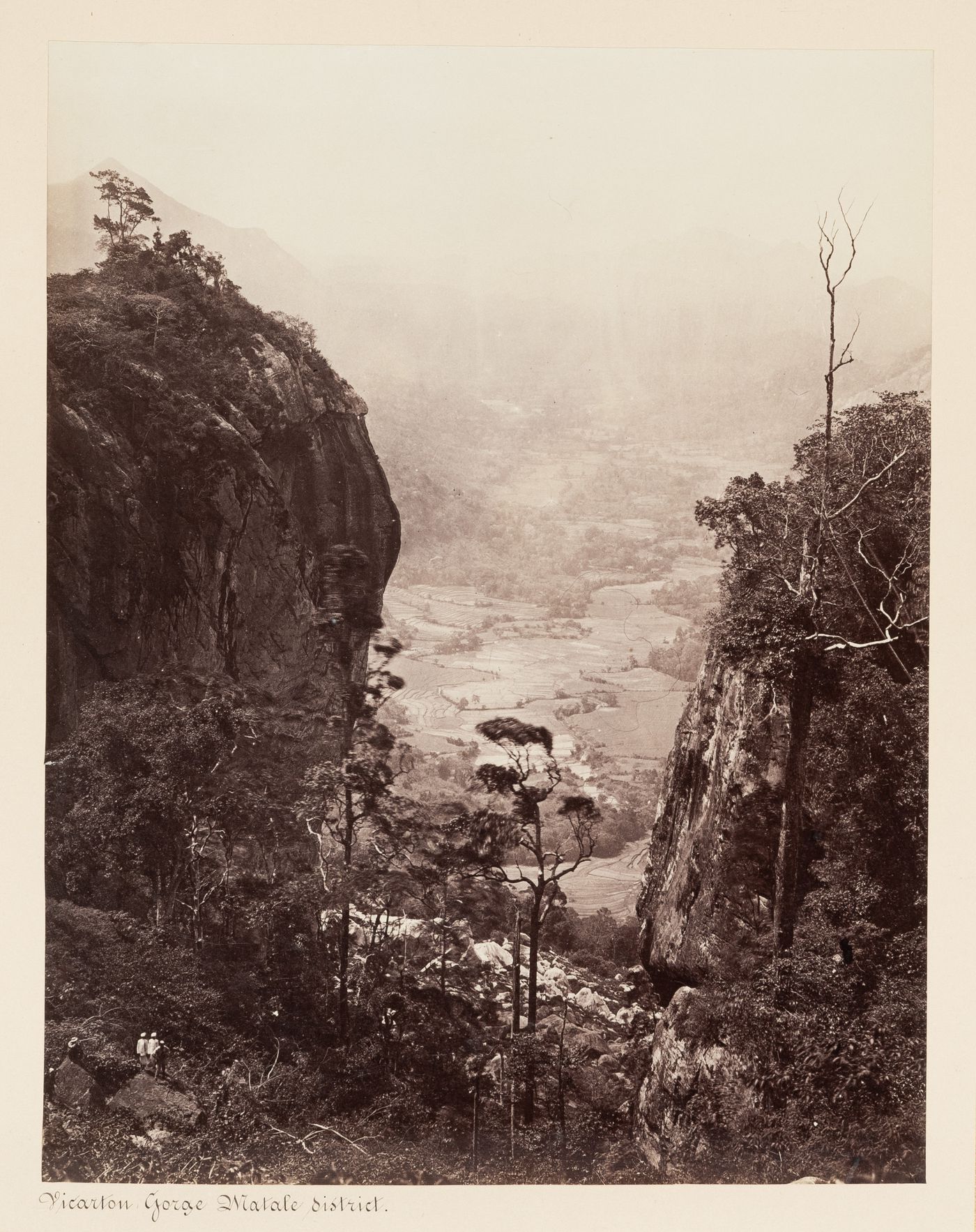 View of Vicarton Gorge, Matale (District), Ceylon (now Sri Lanka)