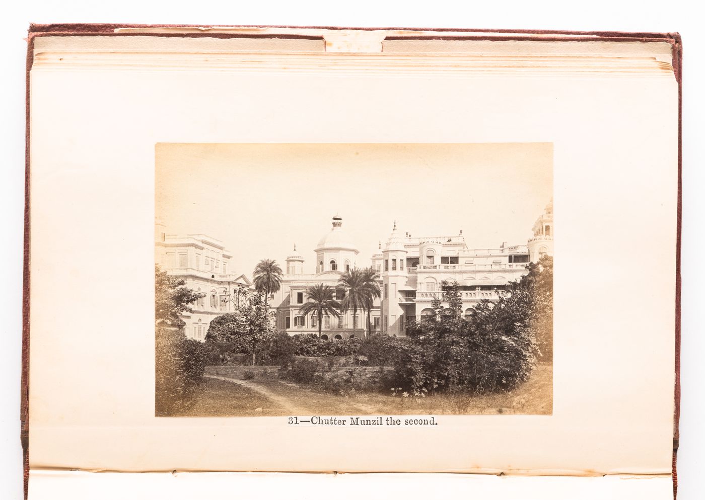 View of the Lesser Chattar Manzil [Lesser Umbrella Palace] with gardens in the foreground, Lucknow, India