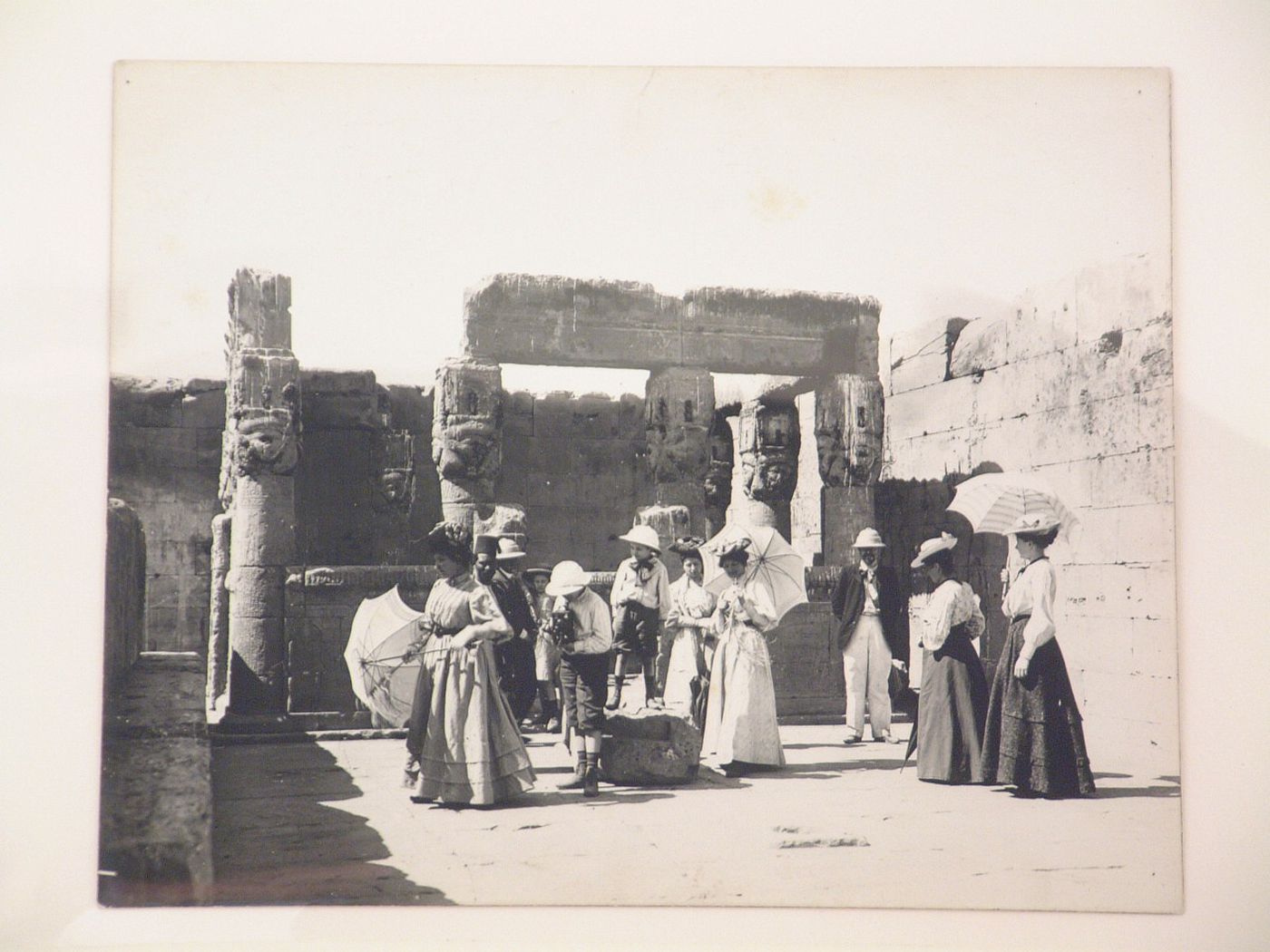 Group of people visiting a temple, Dandarah, Egypt