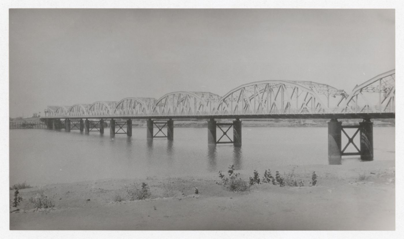 Landscape view of the Blue Nile Road and Railway Bridge, Khartoum, Sudan