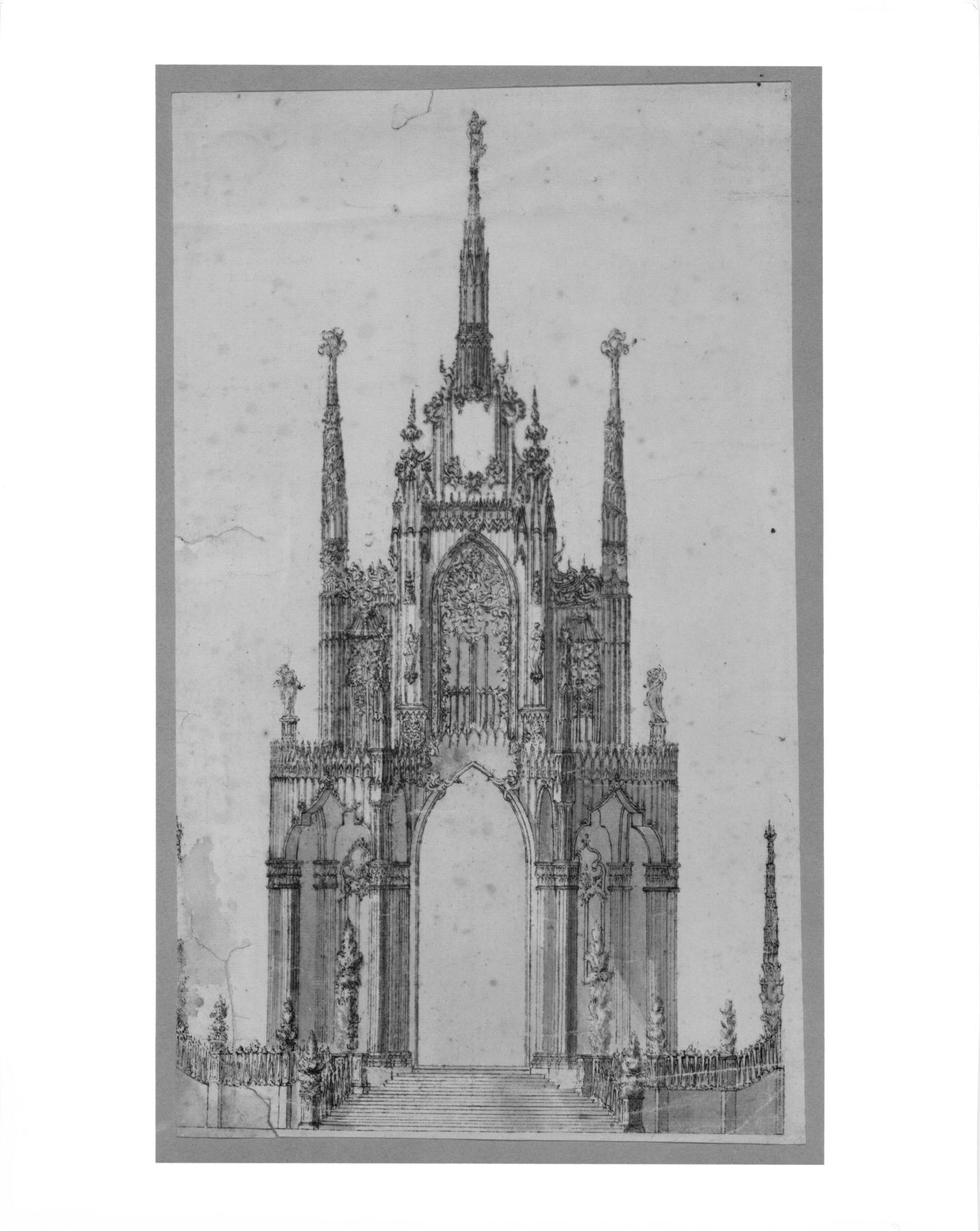 A design for a monument in the Gothic style