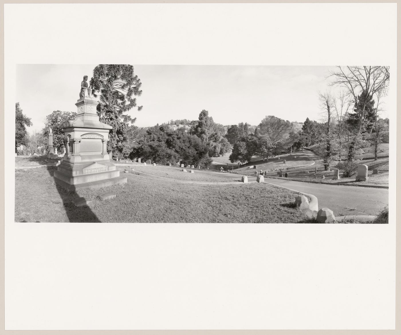 View with the Kentfield Memorial, Mountain View Cemetery, Oakland, California